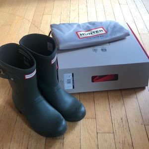 Green Hunter rain boots